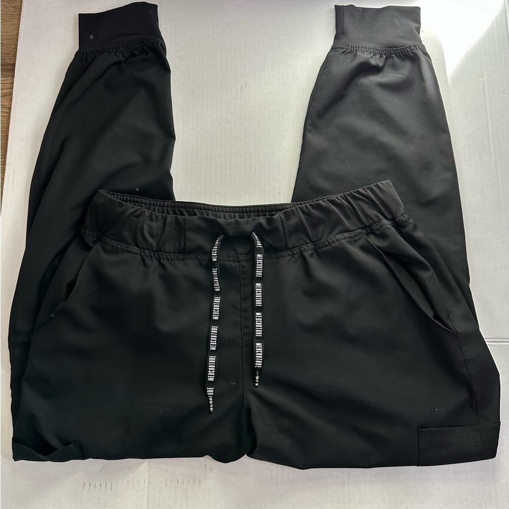 Med Couture Black Jogger Scrub Pants Drawstring Size Large